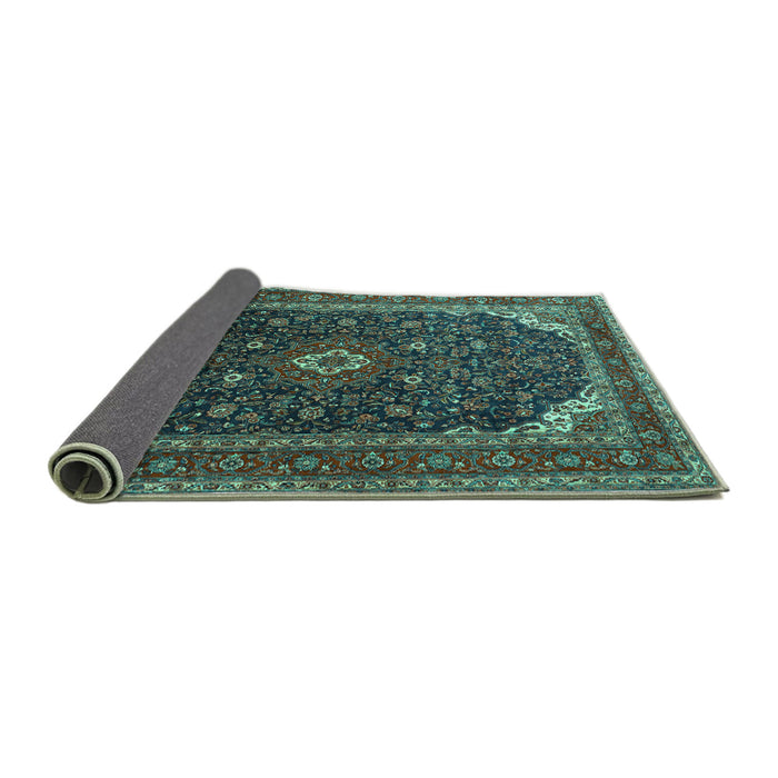 Sideview of Persian Turquoise Traditional Rug, tr2126turq