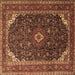 Square Machine Washable Persian Brown Traditional Rug, wshtr2126brn