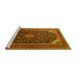 Sideview of Machine Washable Persian Yellow Traditional Rug, wshtr2126yw