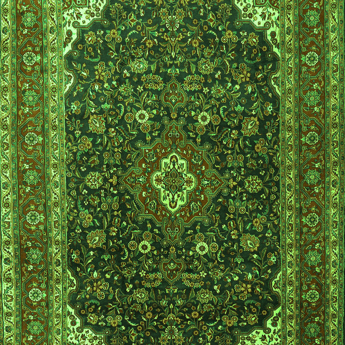 Serging Thickness of Machine Washable Persian Green Traditional Area Rugs, wshtr2126grn