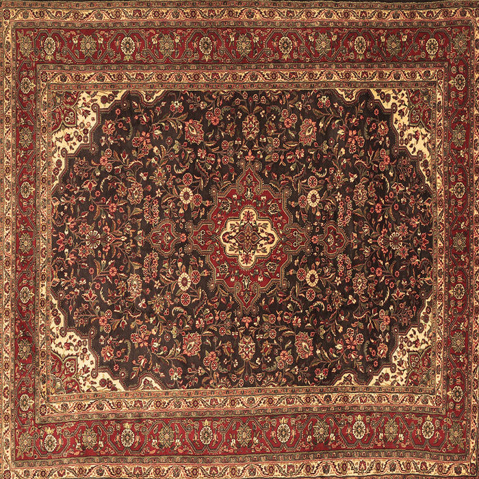 Square Persian Brown Traditional Rug, tr2126brn