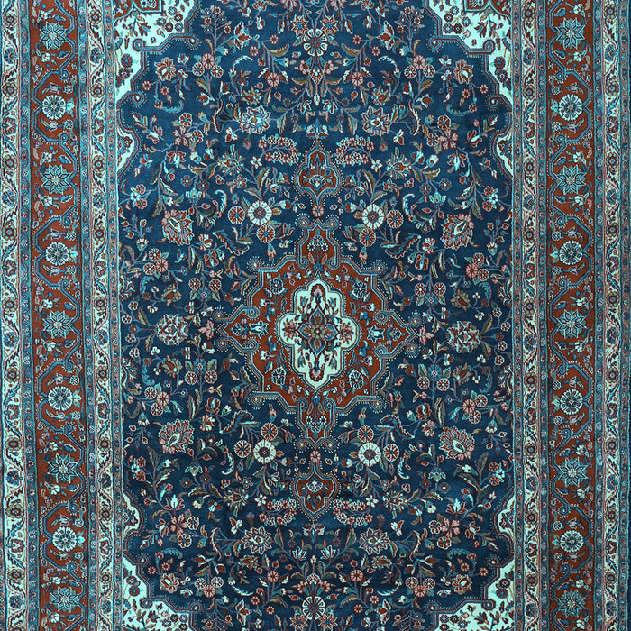Machine Washable Persian Light Blue Traditional Rug, wshtr2126lblu