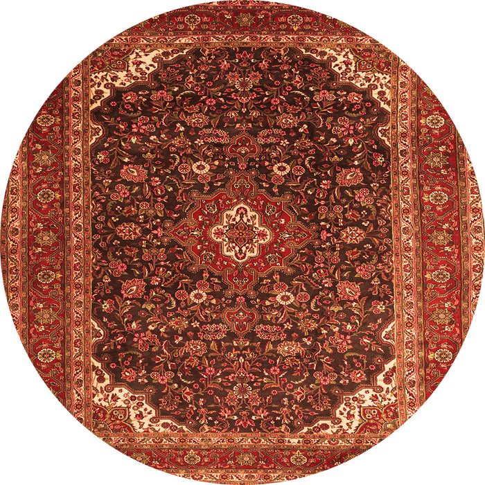 Machine Washable Persian Orange Traditional Area Rugs, wshtr2126org