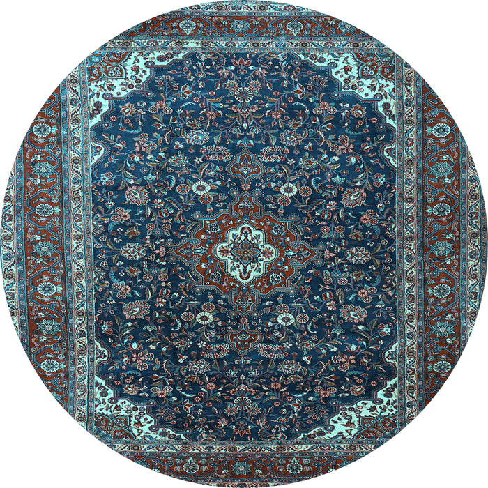 Round Persian Light Blue Traditional Rug, tr2126lblu