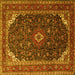 Square Machine Washable Persian Yellow Traditional Rug, wshtr2126yw