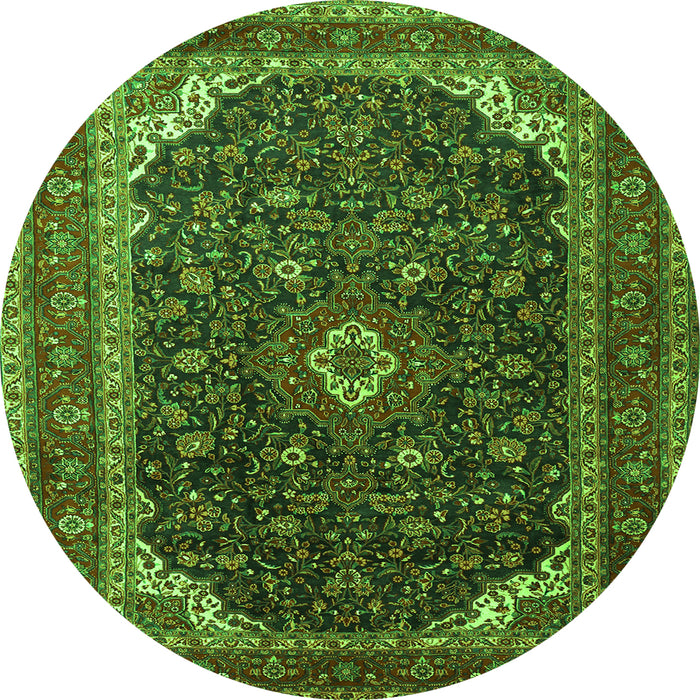 Machine Washable Persian Green Traditional Area Rugs, wshtr2126grn