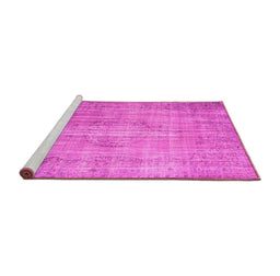 Sideview of Machine Washable Persian Pink Traditional Rug, wshtr2127pnk
