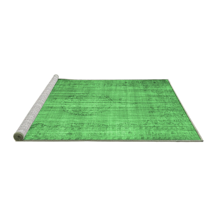 Sideview of Machine Washable Persian Emerald Green Traditional Area Rugs, wshtr2127emgrn
