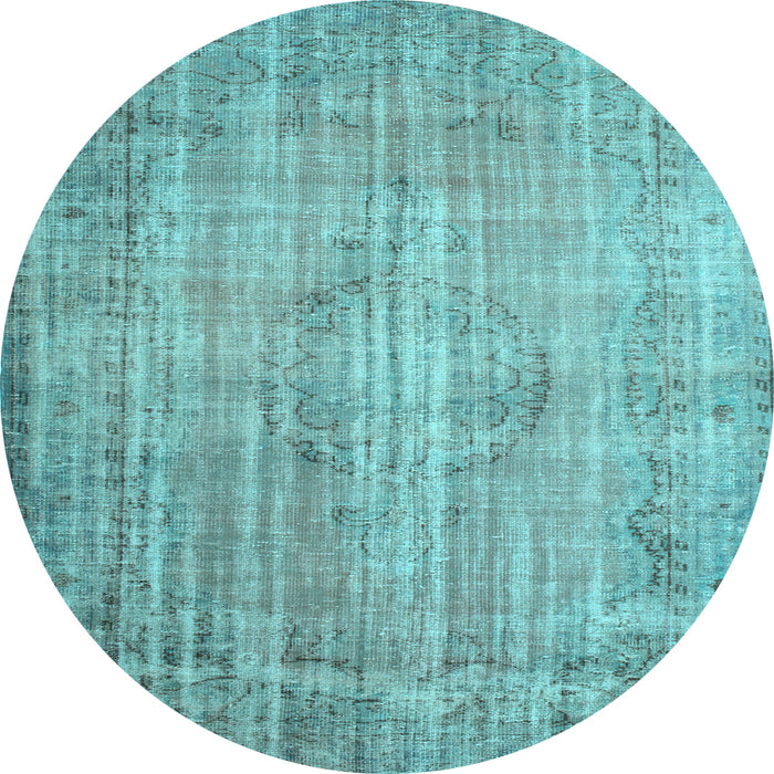 Round Persian Light Blue Traditional Rug, tr2127lblu