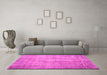 Machine Washable Persian Pink Traditional Rug in a Living Room, wshtr2127pnk