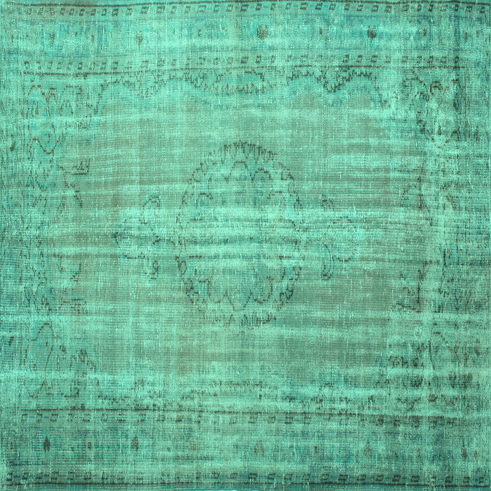 Square Machine Washable Persian Turquoise Traditional Area Rugs, wshtr2127turq