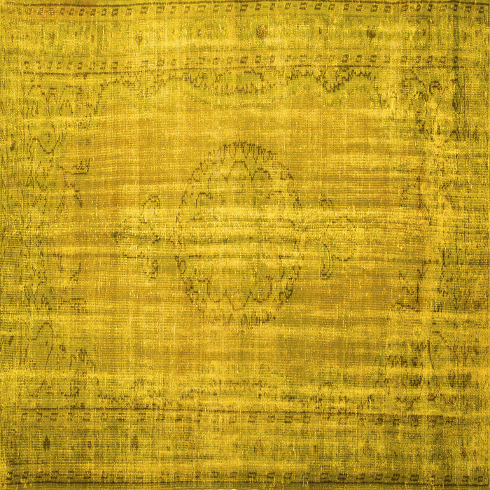 Square Persian Yellow Traditional Rug, tr2127yw
