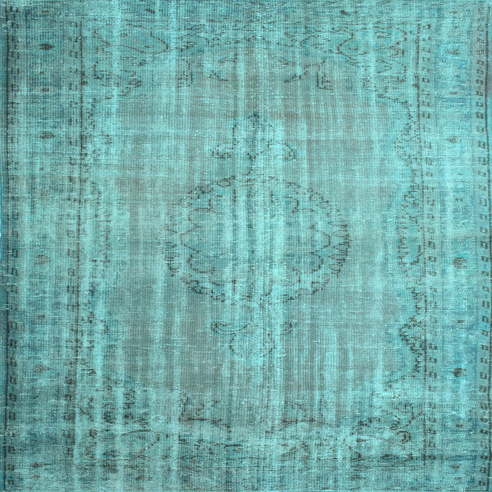 Square Machine Washable Persian Light Blue Traditional Rug, wshtr2127lblu