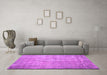 Machine Washable Persian Purple Traditional Area Rugs in a Living Room, wshtr2127pur