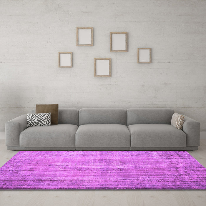 Machine Washable Persian Purple Traditional Area Rugs in a Living Room, wshtr2127pur