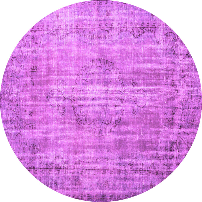 Round Persian Purple Traditional Rug, tr2127pur