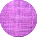 Round Persian Purple Traditional Rug, tr2127pur