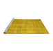 Sideview of Machine Washable Persian Yellow Traditional Rug, wshtr2127yw