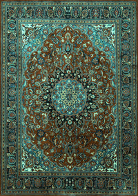 Medallion Turquoise Traditional Rug, tr2128turq