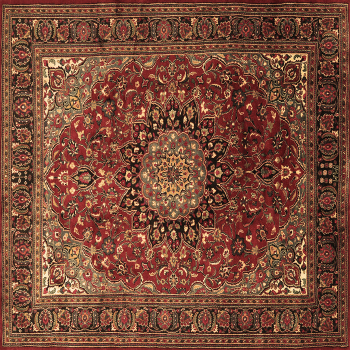 Square Medallion Brown Traditional Rug, tr2128brn