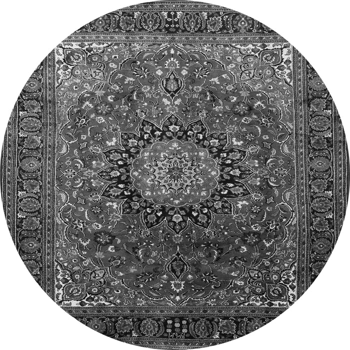 Machine Washable Medallion Gray Traditional Rug, wshtr2128gry