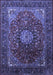 Medallion Blue Traditional Rug, tr2128blu