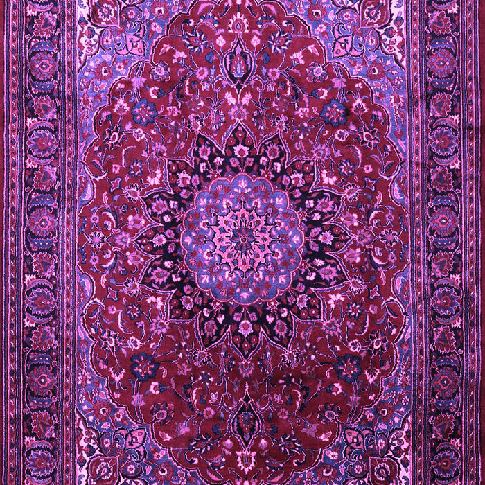 Machine Washable Medallion Purple Traditional Area Rugs, wshtr2128pur