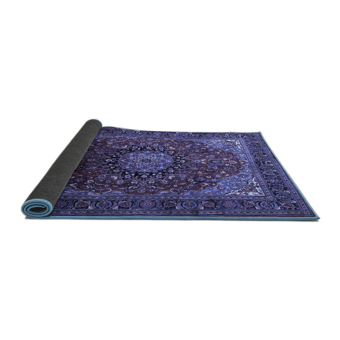 Sideview of Medallion Blue Traditional Rug, tr2128blu