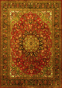 Medallion Yellow Traditional Rug, tr2128yw