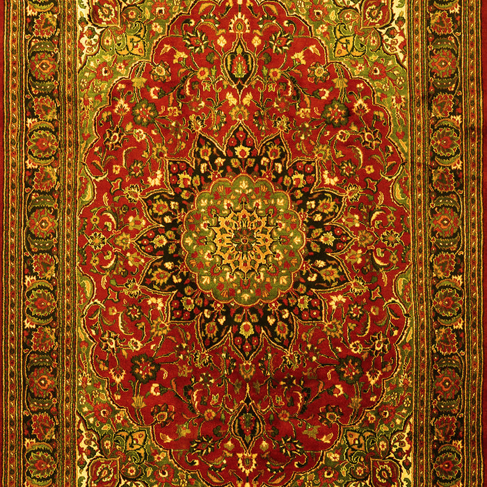 Medallion Yellow Traditional Rug, tr2128yw