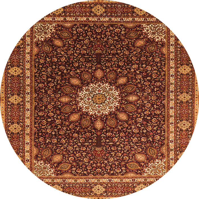 Machine Washable Medallion Orange Traditional Area Rugs, wshtr2129org
