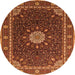 Machine Washable Medallion Orange Traditional Area Rugs, wshtr2129org