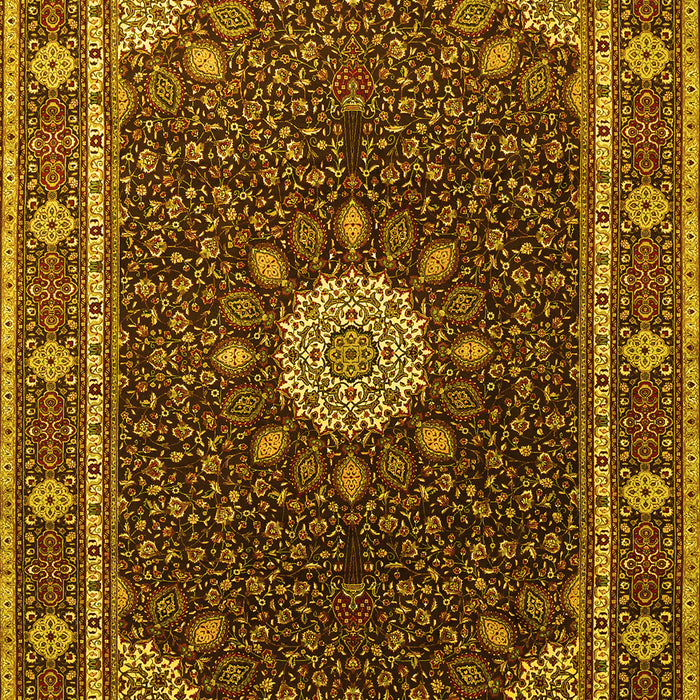 Medallion Yellow Traditional Rug, tr2129yw