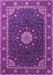 Machine Washable Medallion Purple Traditional Area Rugs, wshtr2129pur