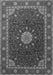 Serging Thickness of Machine Washable Medallion Gray Traditional Rug, wshtr2129gry