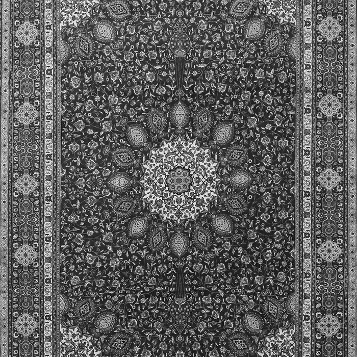 Serging Thickness of Machine Washable Medallion Gray Traditional Rug, wshtr2129gry
