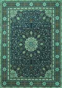 Medallion Turquoise Traditional Rug, tr2129turq