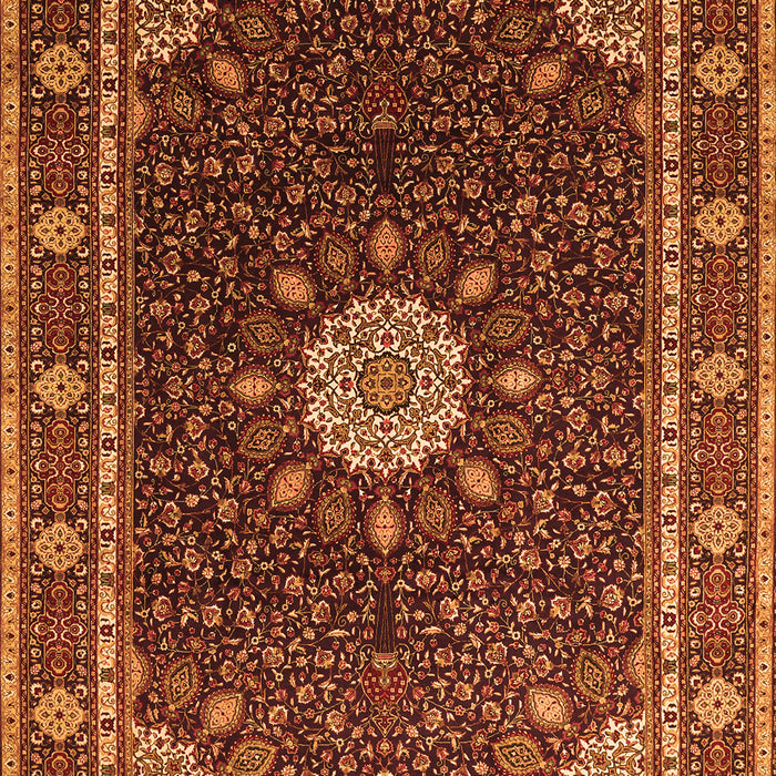 Medallion Orange Traditional Rug, tr2129org