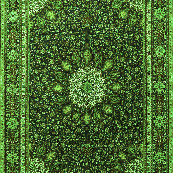 Medallion Green Traditional Rug, tr2129grn