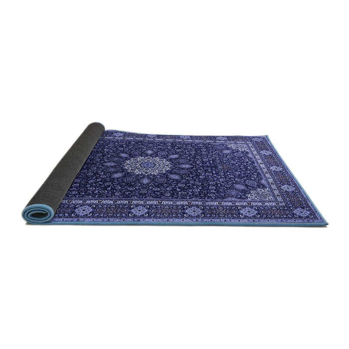 Sideview of Medallion Blue Traditional Rug, tr2129blu