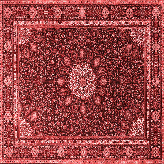 Machine Washable Medallion Red Traditional Rug, wshtr2129red