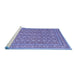 Sideview of Machine Washable Persian Blue Traditional Rug, wshtr212blu