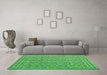 Machine Washable Persian Emerald Green Traditional Area Rugs in a Living Room,, wshtr212emgrn
