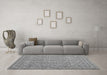 Machine Washable Persian Gray Traditional Rug in a Living Room,, wshtr212gry