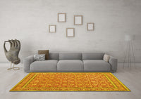 Machine Washable Persian Yellow Traditional Rug, wshtr212yw