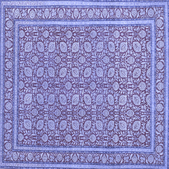 Square Machine Washable Persian Blue Traditional Rug, wshtr212blu