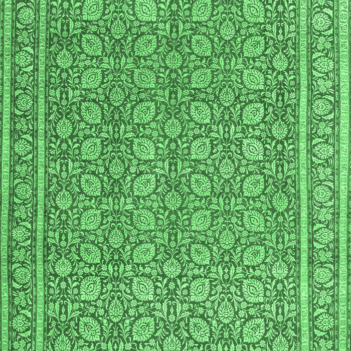 Machine Washable Persian Emerald Green Traditional Area Rugs, wshtr212emgrn
