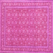 Square Persian Pink Traditional Rug, tr212pnk
