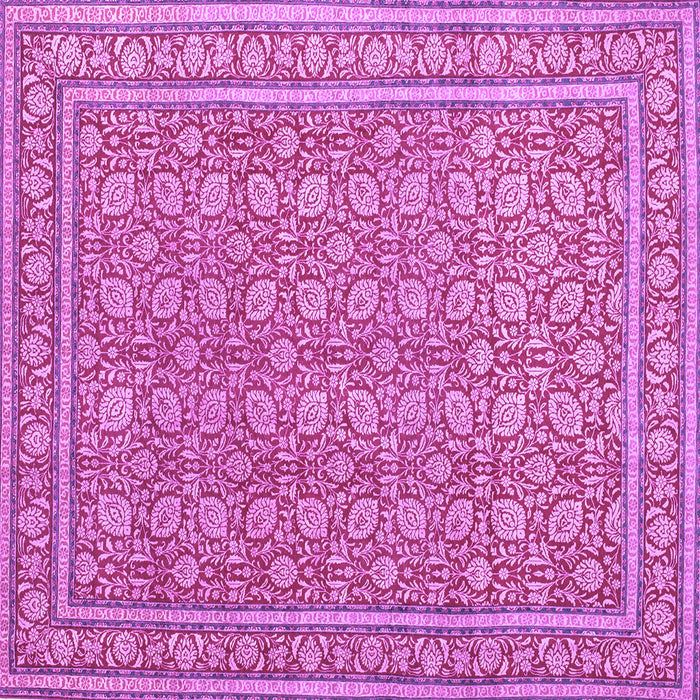 Square Machine Washable Persian Purple Traditional Area Rugs, wshtr212pur
