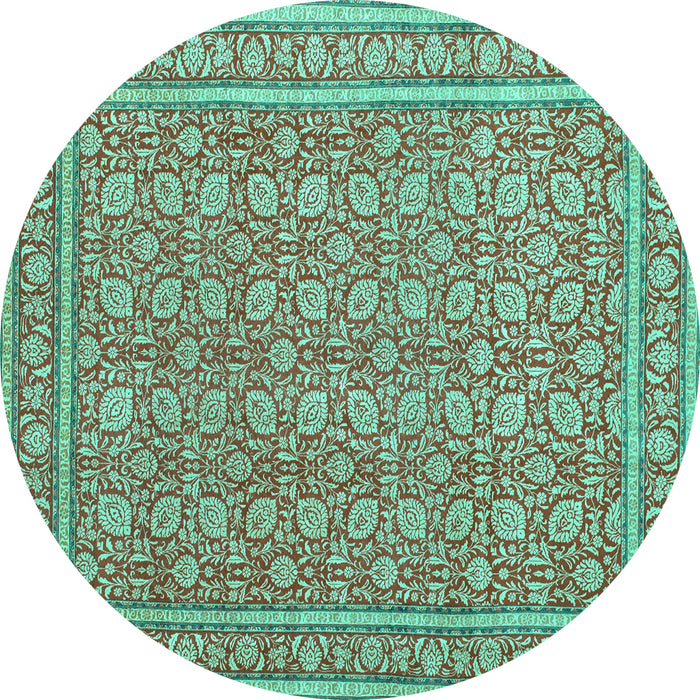 Round Persian Turquoise Traditional Rug, tr212turq
